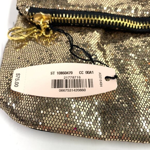 Victoria's Secret Shimmering Sequin Fold Over Evening Bag Disco Retro Gold NWT - Picture 5 of 10